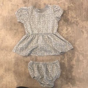 Splendid grey/white leopard print dress + bloomer